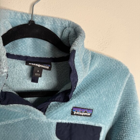 Patagonia Women's Small Blue ReSnap Snap T Fleece Long Sleeve Pocketed Pullover - Picture 4 of 5